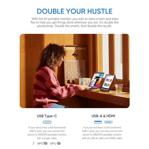 Arzopa A1 15.6 Inci 1080P Full HD FHD LCD LED Monitor Gaming Portabel Perluasan Layar PC Komputer Monitor Portabel Moniteur PC