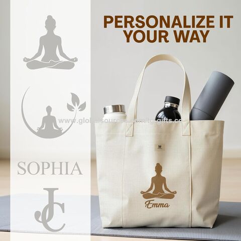 Sac de tapis de yoga personnalisé avec nom et logo, sac de transport en toile pour tapis de yoga, sac à bandoulière pour fitness, pilates, sac fourre-tout pour tapis de yoga