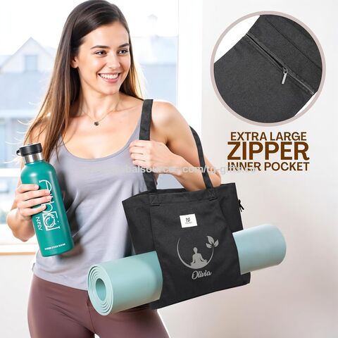 Sac de tapis de yoga personnalisé avec nom et logo, sac de transport en toile pour tapis de yoga, sac à bandoulière pour fitness, pilates, sac fourre-tout pour tapis de yoga