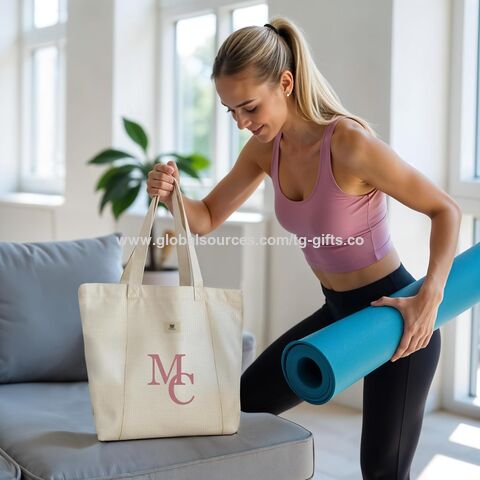 Sac de tapis de yoga personnalisé avec nom et logo, sac de transport en toile pour tapis de yoga, sac à bandoulière pour fitness, pilates, sac fourre-tout pour tapis de yoga
