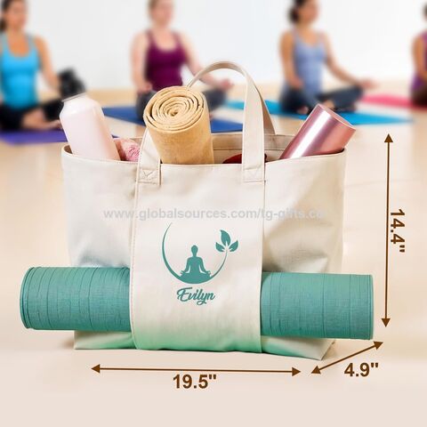 Sac de tapis de yoga personnalisé avec nom et logo, sac de transport en toile pour tapis de yoga, sac à bandoulière pour fitness, pilates, sac fourre-tout pour tapis de yoga