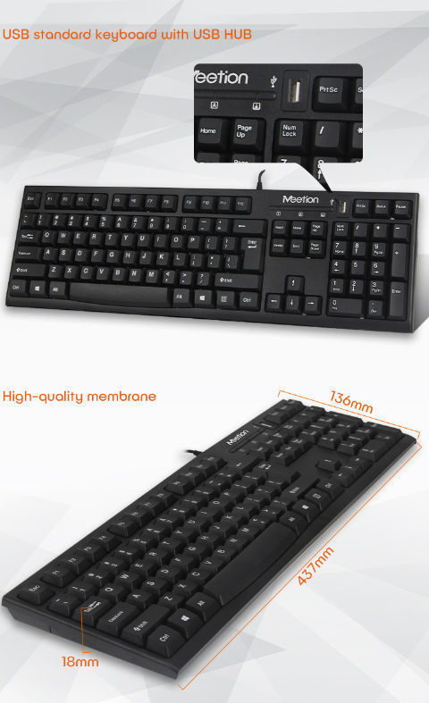 Wholesales Meetion Ergonomics Suitable Office Normal Size One Extra Usb ...