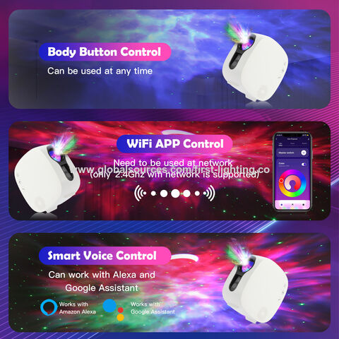 Proyector Inteligente Wifi de Estrellas, LED Láser, Galaxia, Lámpara de Noche Musical, Cielo Estrellado, Luna, Control Inalámbrico por App, Lámpara de Mesa Decorativa
