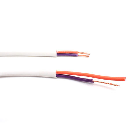 Cabo Elétrico com Revestimento de PVC H03VVH2-F de 2 Condutores, Cabo de Extensão com Cobre Flexível Trançado para Controle
