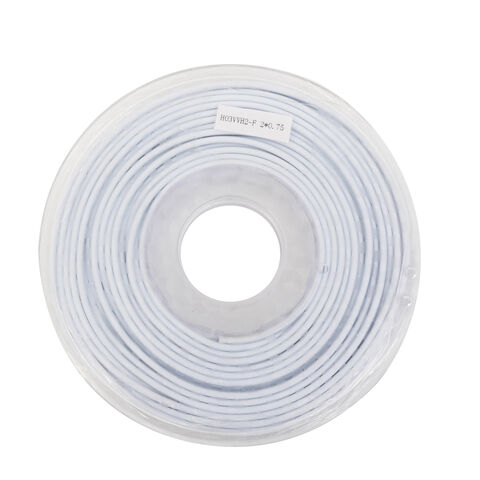 Cabo Elétrico com Revestimento de PVC H03VVH2-F de 2 Condutores, Cabo de Extensão com Cobre Flexível Trançado para Controle