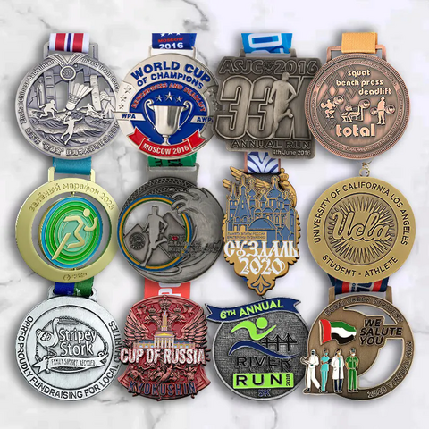 Fabrikgefertigte Marathon-Medaillen aus hochwertigem Metall mit individuellem Logo im Großhandel für Leichtathletik