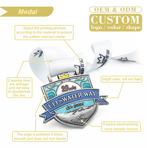 Fabrikgefertigte Marathon-Medaillen aus hochwertigem Metall mit individuellem Logo im Großhandel für Leichtathletik