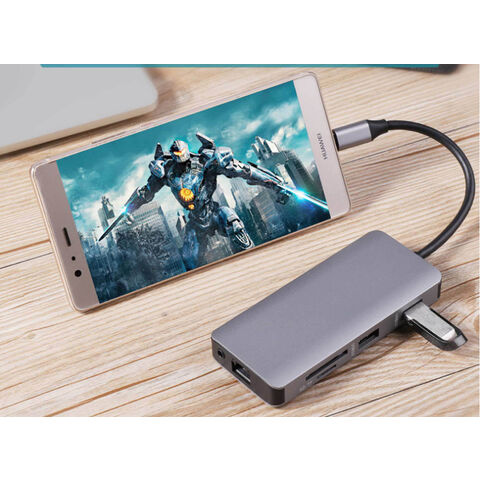 Hub USB C, Adaptador 9 em 1, USB 3.0, HDMI, Áudio, VGA, RJ45, Leitor de cartão SD/TF, Carregador PD 100W