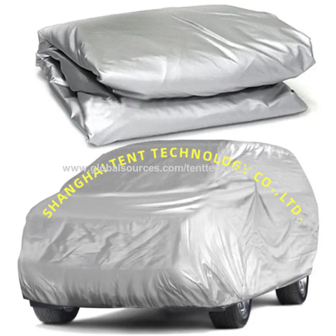 Housse de voiture universelle résistante, taille 210D Oxford, revêtement argenté anti-UV, vente en gros étanche pour extérieur