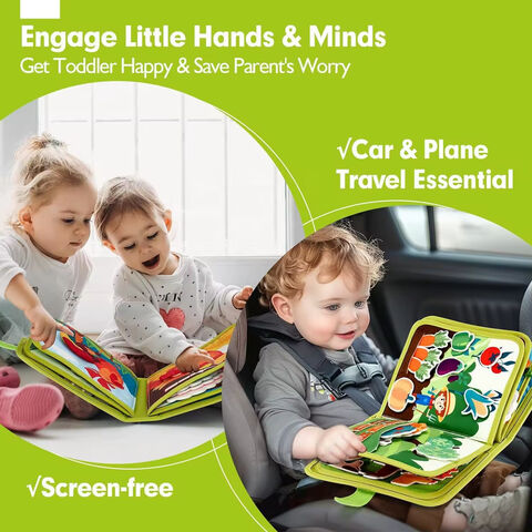 2025 Neues Design Filz Farm Busy Board für Kleinkinder Montessori Ruhiges Aktivitätsbuch mit Lebenskompetenzen, Kognition, Sortieren, Zuordnen