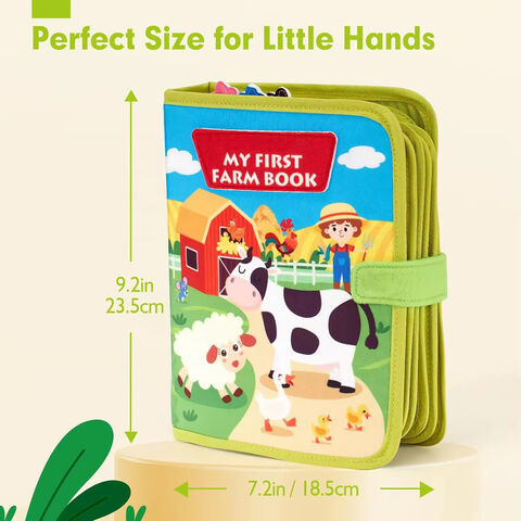 2025 Neues Design Filz Farm Busy Board für Kleinkinder Montessori Ruhiges Aktivitätsbuch mit Lebenskompetenzen, Kognition, Sortieren, Zuordnen