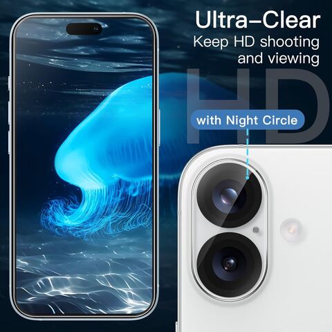 Funda 5 en 1 para i Phone 17 con 2 protectores de pantalla de vidrio templado y protectores de lente de cámara, funda a prueba de golpes que no se pone amarilla
