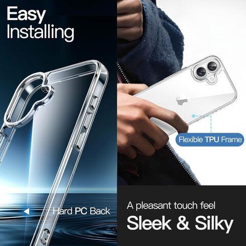 Funda 5 en 1 para i Phone 17 con 2 protectores de pantalla de vidrio templado y protectores de lente de cámara, funda a prueba de golpes que no se pone amarilla