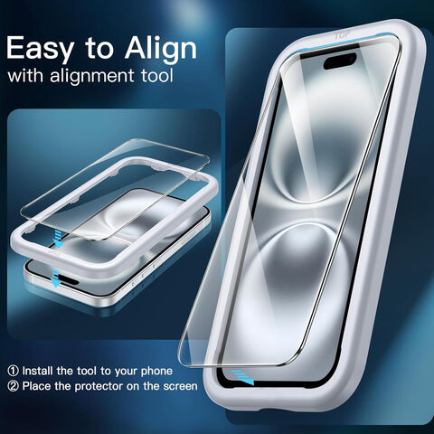 Funda 5 en 1 para i Phone 17 con 2 protectores de pantalla de vidrio templado y protectores de lente de cámara, funda a prueba de golpes que no se pone amarilla