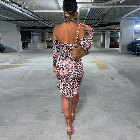 Compre Vestidos Ajustados Sexy Sin Espalda Vestido Asimétrico De