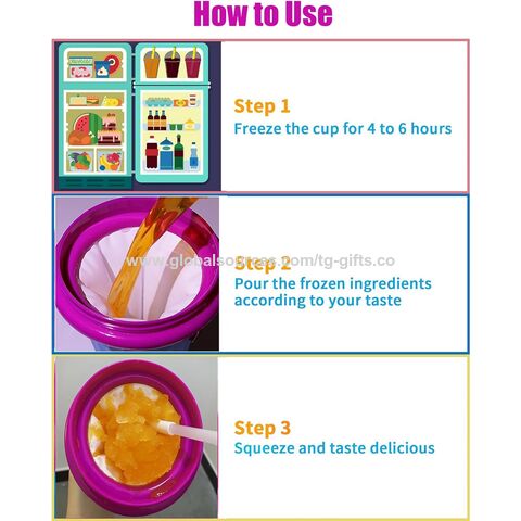 Slushie Making Cup, Magic Quick Freeze Smoothie Cup, Cooling Cup, Double Layer Squeeze Cup, Milkshake, Ice Cream Maker DIY