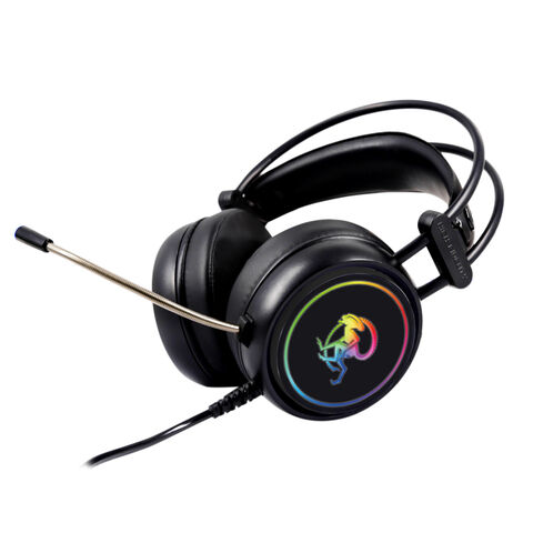 Auriculares Gaming con Doble Diadema, Luz RGB, Micrófono ENC y Graves Profundos