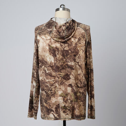 Sudadera con Capucha de Caza para Hombre, Lana Merino, Capa Base de Camuflaje, Mezcla Sintética Resistente al Viento, Corte Atlético para Deportes al Aire Libre en Clima Frío