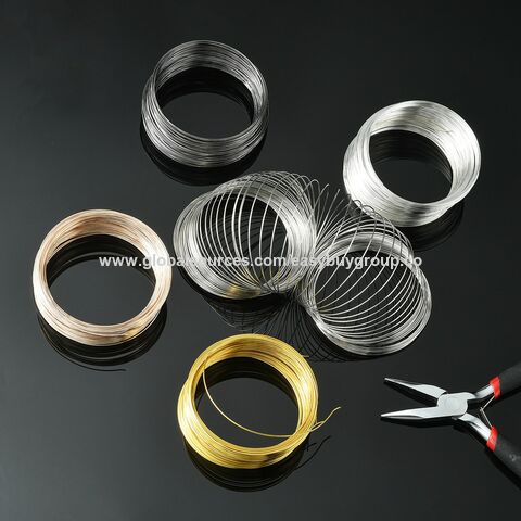أسلاك مجوهرات 0.6x60 مم من أسلاك الفولاذ الذاكرة، إكسسوارات مجوهرات DIY، سوار، قلادة، خاتم، طوق، مواد مجوهرات