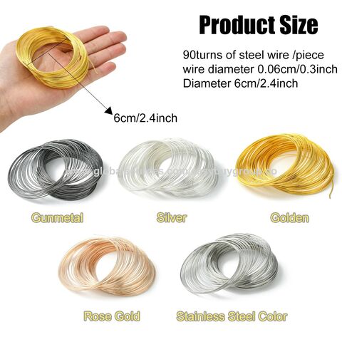 أسلاك مجوهرات 0.6x60 مم من أسلاك الفولاذ الذاكرة، إكسسوارات مجوهرات DIY، سوار، قلادة، خاتم، طوق، مواد مجوهرات