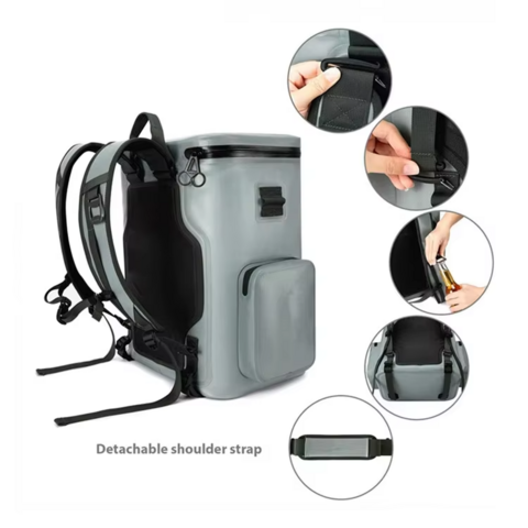 TPU Kühlrucksack mit großem Fassungsvermögen, auslaufsicher, wasserdicht, isolierte Lunchtasche, thermische Eigenschaften, weiche Seite, weich verpackt für B2B