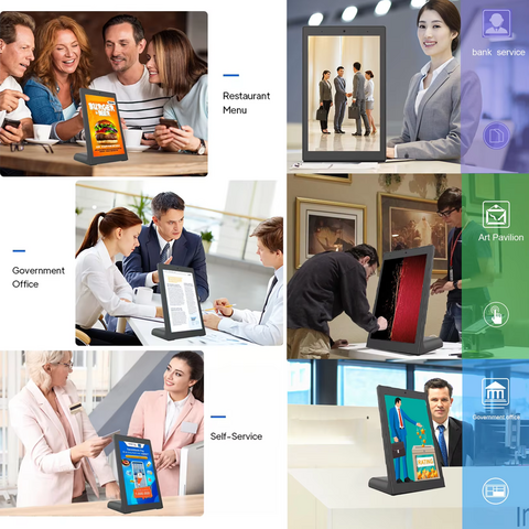Prix usine, affichage numérique publicitaire Panneau en forme de L avec POE/WiFi/HDMI/Caméra Tablette Android 2+16GB Moniteur LCD
