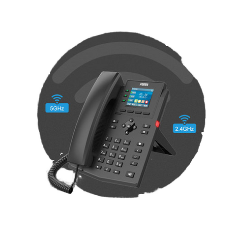 هاتف X303W جيجابت واي فاي بتقنية PoE، 4 خطوط SIP، شاشة LCD، هاتف VoIP واي فاي من Fanvil
