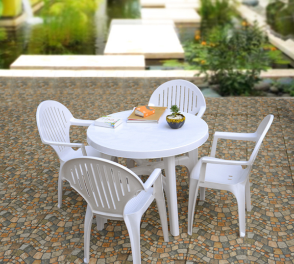 plastic adirondack chairs and table set