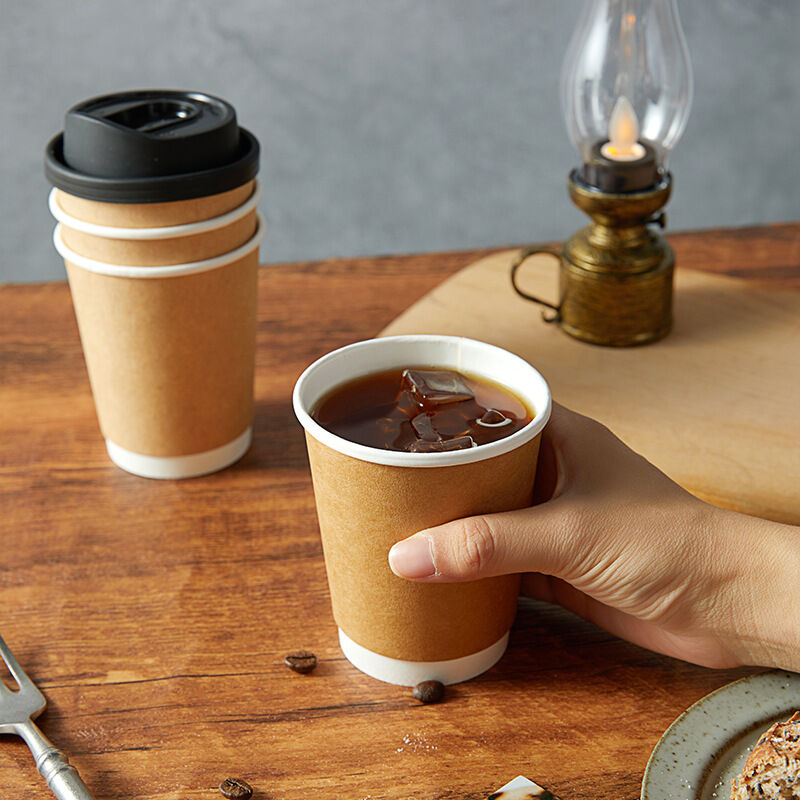 Kraft Paper Bowls/cups Food Grade Kraft Paper Cup Double-wall Kraft ...