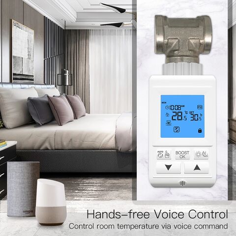 وحدة تحكم ترموستات Tuya ZIGBEE للتدفئة، صمام مشع ذكي حراري دقيق TRV قابل للبرمجة