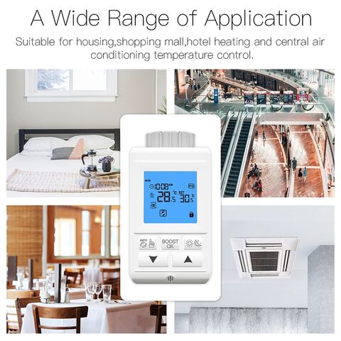 وحدة تحكم ترموستات Tuya ZIGBEE للتدفئة، صمام مشع ذكي حراري دقيق TRV قابل للبرمجة