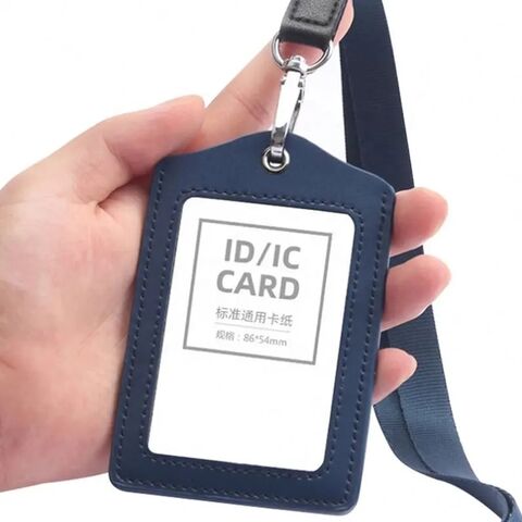 Porta-cartões de PVC macio transparente, porta-crachá de identificação, vertical ou horizontal.