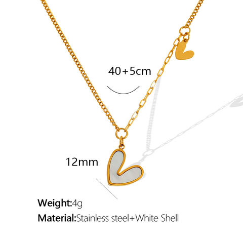 SISSLIA Kalung Wanita Hati Lapis Emas 18k, Bahan Stainless Steel, Model Baru - Perhiasan Fashion Grosir
