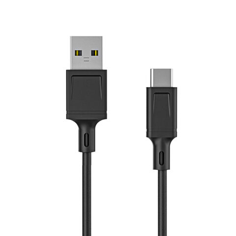 Cable de datos USB 2.0 A a Tipo C para cargador con carga rápida, blindaje trenzado y cubierta de PVC para teléfonos móviles Huawei y Xiaomi