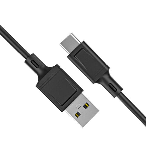 Cable de datos USB 2.0 A a Tipo C para cargador con carga rápida, blindaje trenzado y cubierta de PVC para teléfonos móviles Huawei y Xiaomi