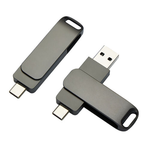 Clé USB multifonctionnelle pour téléphone portable, Type-C, en métal, à double connecteur pour stockage