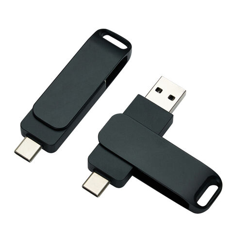 Clé USB multifonctionnelle pour téléphone portable, Type-C, en métal, à double connecteur pour stockage