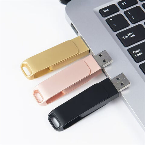 Clé USB multifonctionnelle pour téléphone portable, Type-C, en métal, à double connecteur pour stockage