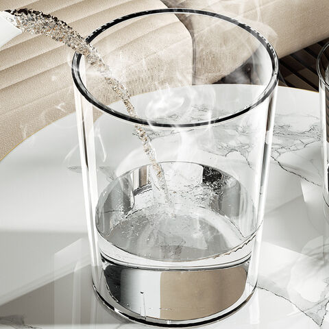 Hochtransparentes und langlebiges Aquarium, rundes Fischaquarium mit Imitatglas, kleine Wasserpflanzen und Schildkröten