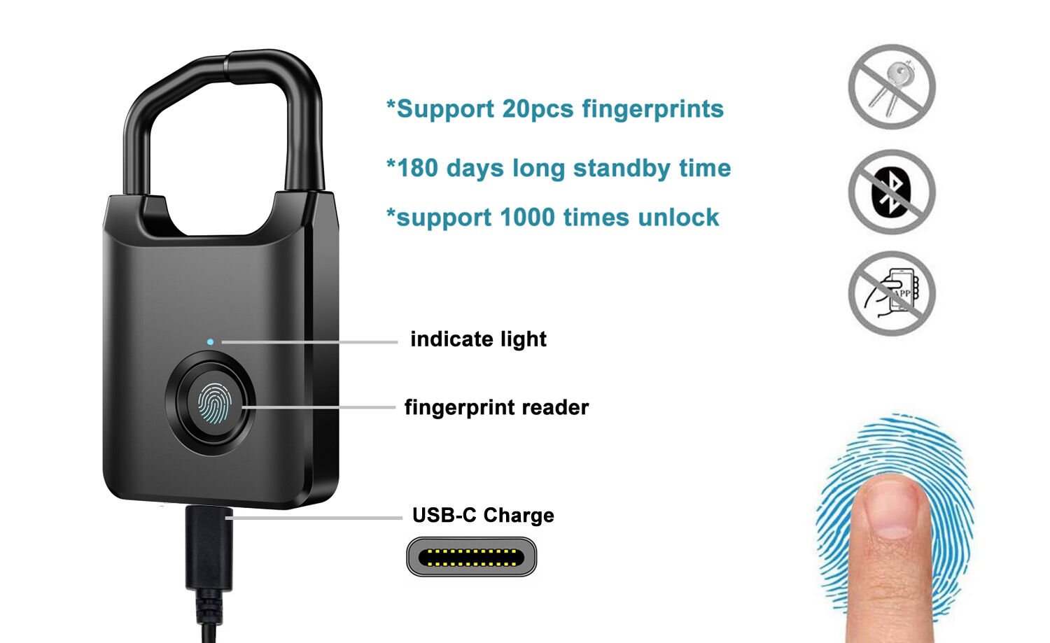 Zinc Alloy Combination Padlock 6 Digit Combination Padlock Gate Lock - View #7