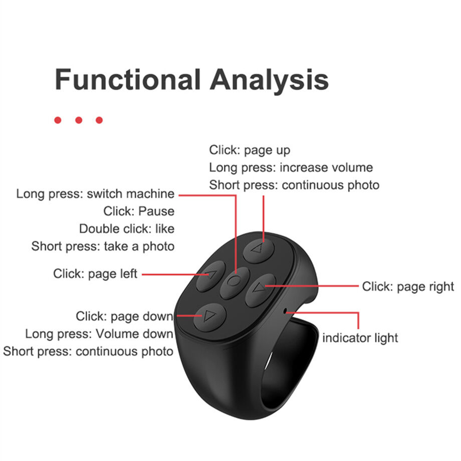 Tiktok Scrolling Ring Remote Control Page Turner Bluetooth Phone Remote ...