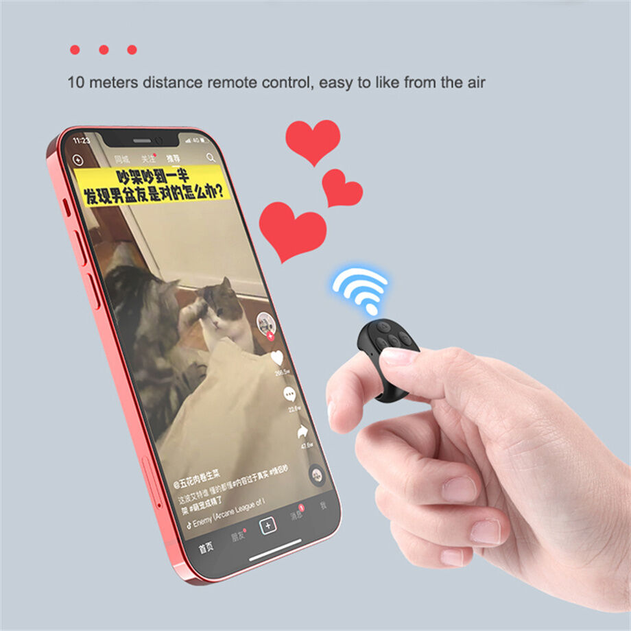 Tiktok Scrolling Ring Remote Control Page Turner Bluetooth Phone Remote ...