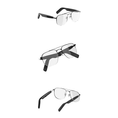 Lunettes Bluetooth en Matériau ABS+PC avec Contrôle Tactile, Lunettes Sans Fil, IP4 Étanche, Connectivité V5.4, Lunettes Audio Longue Durée