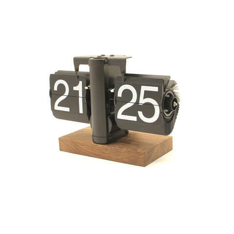 Relógio de promoção mecânico estilo vintage com virada de página para mesa e publicidade