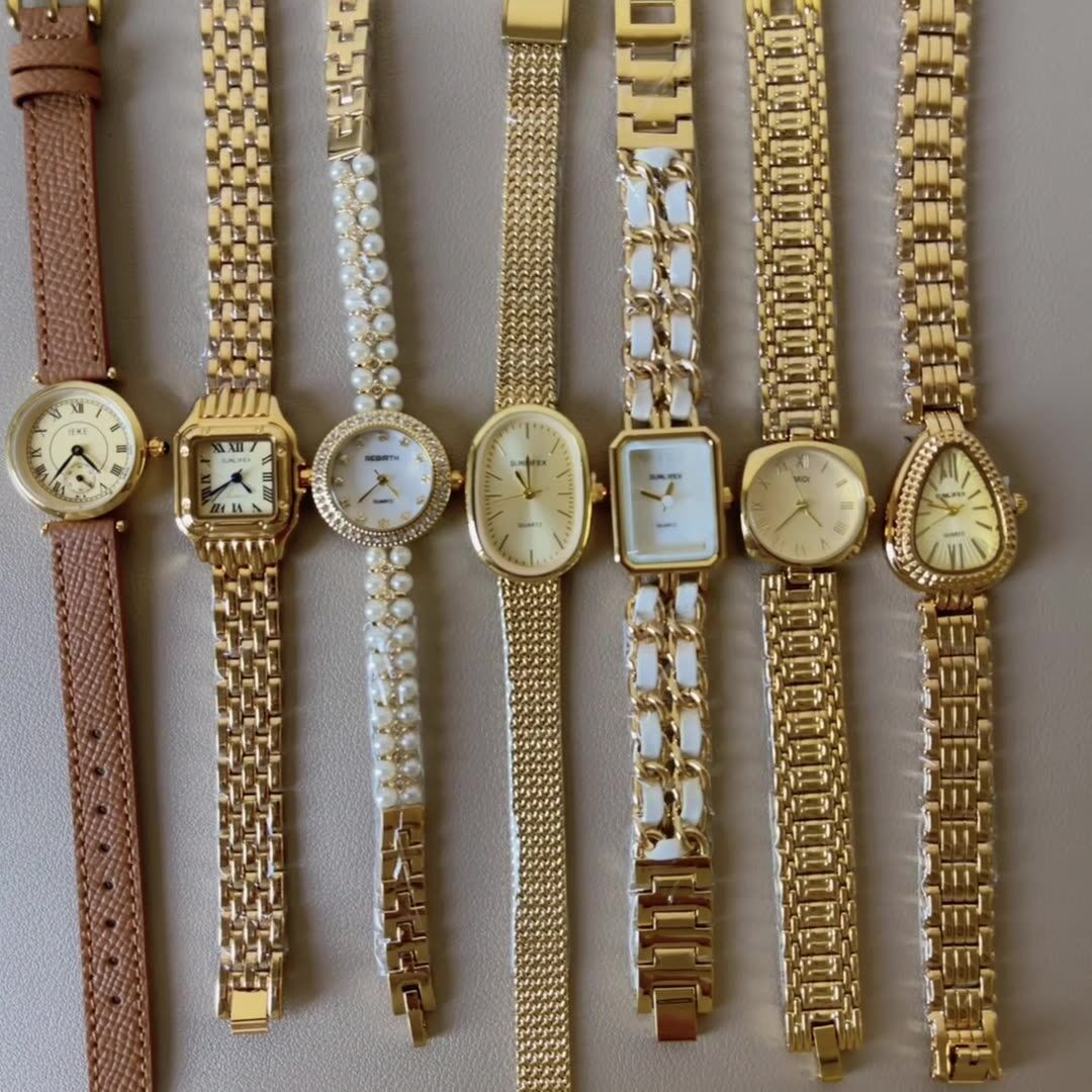 Montre Bracelet Vintage Jacques Farel Femme - Plaqué Or - Années 80 - Neuf Sans étiquette