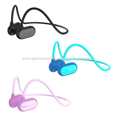 Fones de ouvido subaquáticos Bluetooth de condução óssea, com proteção auricular para esportes e suporte de pescoço, fones de ouvido sem fio para esportes