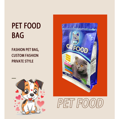 Sacs d'emballage pour aliments pour animaux de compagnie avec soufflet inférieur et fermeture à glissière de haute qualité