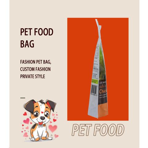 Sacs d'emballage pour aliments pour animaux de compagnie avec soufflet inférieur et fermeture à glissière de haute qualité