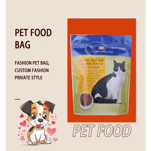 Sacs d'emballage pour aliments pour animaux de compagnie avec soufflet inférieur et fermeture à glissière de haute qualité