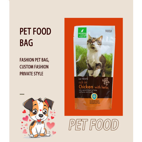 Sacs d'emballage pour aliments pour animaux de compagnie avec soufflet inférieur et fermeture à glissière de haute qualité